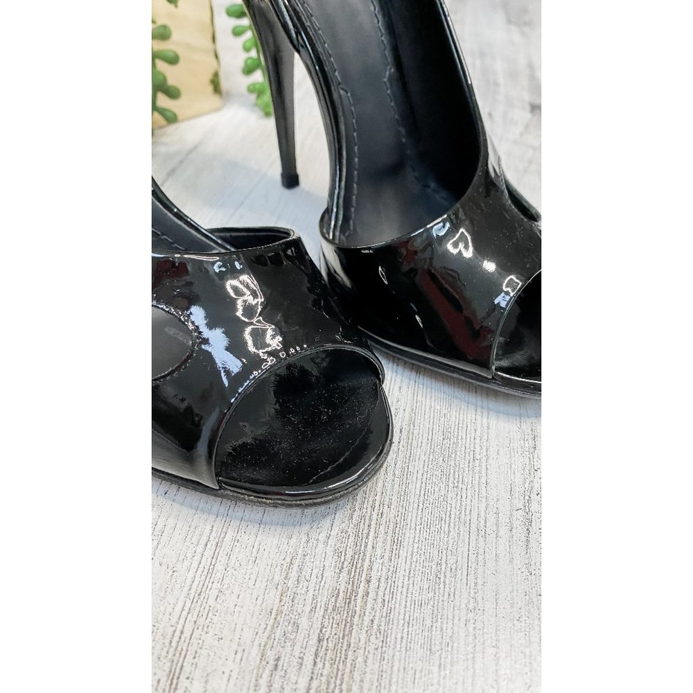 Givenchy Black Patent Leather D’Orsay Peep Toe Cut Out Heels (38/8) - Picture 8 of 16